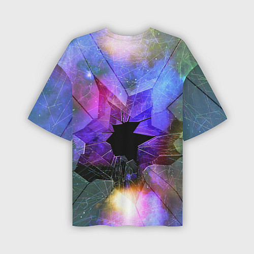 Мужская футболка оверсайз Расколотое стекло - космическая туманность / 3D-принт – фото 2
