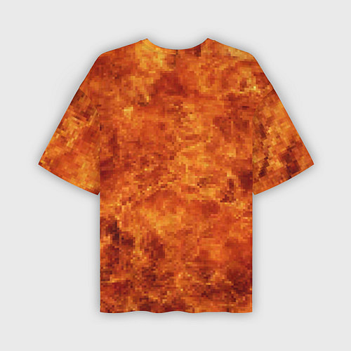 Мужская футболка оверсайз Пламя 8бит текстура / 3D-принт – фото 2