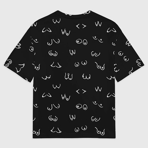 Мужская футболка оверсайз Мультяшные груди / 3D-принт – фото 2