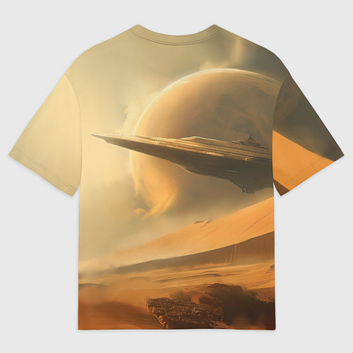 Мужская футболка оверсайз Пустыня и космический корабль - Дюна / 3D-принт – фото 2