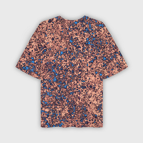 Мужская футболка оверсайз Абстракция земляной с голубым свечением / 3D-принт – фото 2