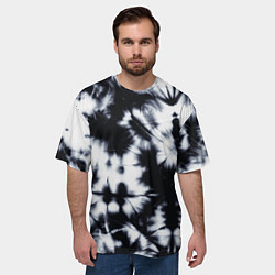 Футболка оверсайз мужская Серый тай дай, цвет: 3D-принт — фото 2