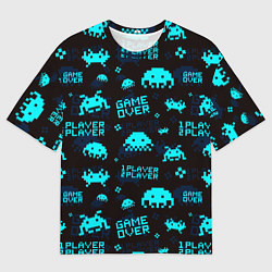 Мужская футболка оверсайз Game over 1 player 2 player