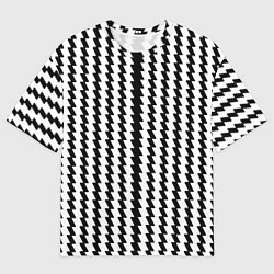 Футболка оверсайз мужская Чёрно-белые вертикальные полосы, цвет: 3D-принт