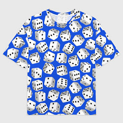 Футболка оверсайз мужская Игральные кубики узор, цвет: 3D-принт