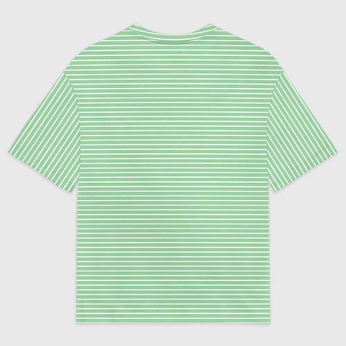 Мужская футболка оверсайз Светло-зелёный в полоску / 3D-принт – фото 2