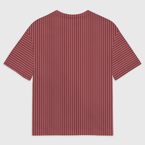 Мужская футболка оверсайз Светло-бордовый в чёрную полоску / 3D-принт – фото 2