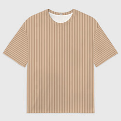 Футболка оверсайз мужская Светлый коричневый в полоску, цвет: 3D-принт