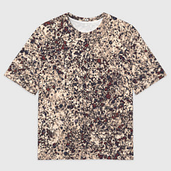 Футболка оверсайз мужская Абстракция земляной с красным, цвет: 3D-принт