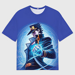 Футболка оверсайз мужская Jotaro Kujo - neon glow fantasy, цвет: 3D-принт