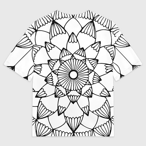 Мужская футболка оверсайз Мандала узор ракушка / 3D-принт – фото 2