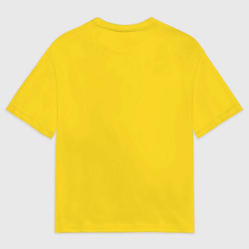 Мужская футболка оверсайз Смайл желтый / 3D-принт – фото 2