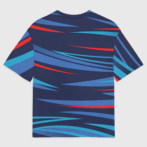 Мужская футболка оверсайз Россия - blue stripes / 3D-принт – фото 2