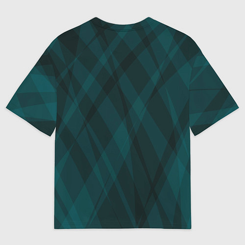 Мужская футболка оверсайз Тёмный зелёный полосатый / 3D-принт – фото 2