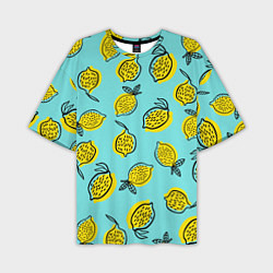 Футболка оверсайз мужская Летние лимоны - паттерн, цвет: 3D-принт