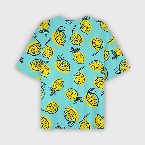 Мужская футболка оверсайз Летние лимоны - паттерн / 3D-принт – фото 2