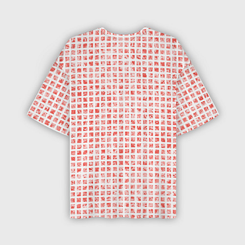 Мужская футболка оверсайз Паттерн маленькая красная мозаичная плитка / 3D-принт – фото 2