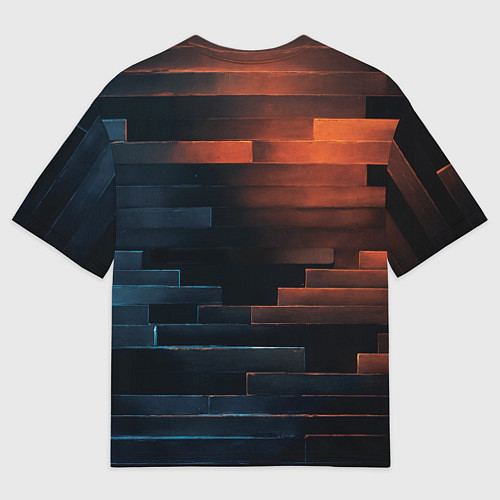 Мужская футболка оверсайз Надпись Freedom на стене / 3D-принт – фото 2