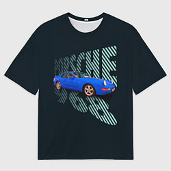 Мужская футболка оверсайз Немецкая спортивная машина Porsche 968