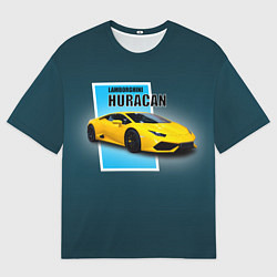 Футболка оверсайз мужская Спортивная итальянская машина Lamborghini Huracan, цвет: 3D-принт