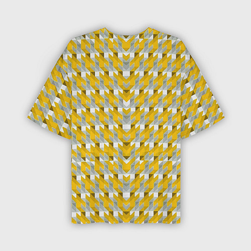 Мужская футболка оверсайз Жёлто-белый паттерн / 3D-принт – фото 2