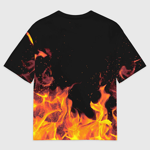 Мужская футболка оверсайз Гриша - имя в огне / 3D-принт – фото 2