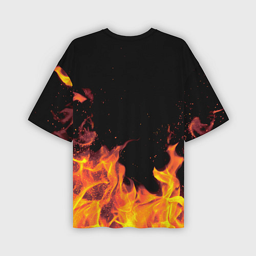 Мужская футболка оверсайз Денис - имя в огне / 3D-принт – фото 2