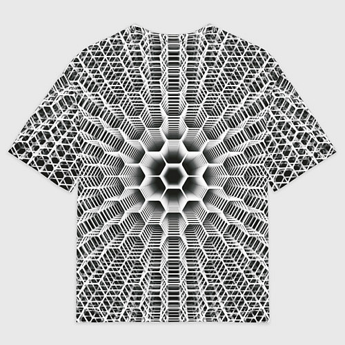 Мужская футболка оверсайз Бесконечный гексагональный каркас / 3D-принт – фото 2