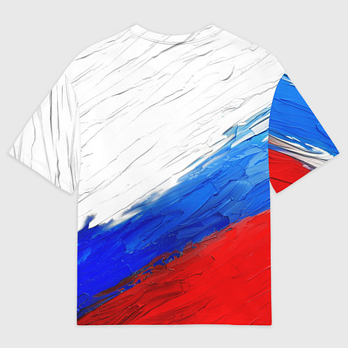 Мужская футболка оверсайз Триколор красками / 3D-принт – фото 2