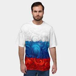 Футболка оверсайз мужская Орнамент триколор, цвет: 3D-принт — фото 2