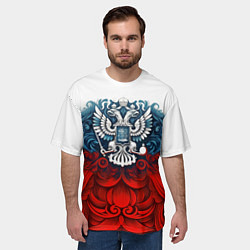 Футболка оверсайз мужская Триколор и герб Росссия, цвет: 3D-принт — фото 2