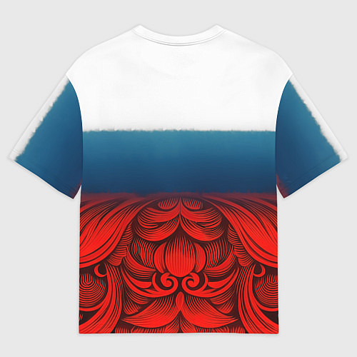 Мужская футболка оверсайз Триколор и герб Росссия / 3D-принт – фото 2