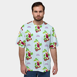 Футболка оверсайз мужская Инжир и линии, цвет: 3D-принт — фото 2