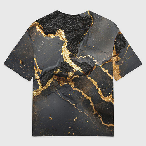 Мужская футболка оверсайз Золото и черный агат / 3D-принт – фото 2