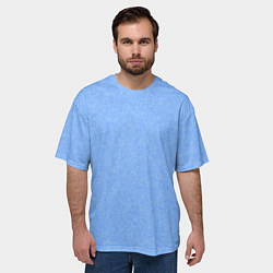 Футболка оверсайз мужская Текстурированный небесный голубой однотонный, цвет: 3D-принт — фото 2