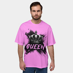 Футболка оверсайз мужская Королева - корона, цвет: 3D-принт — фото 2