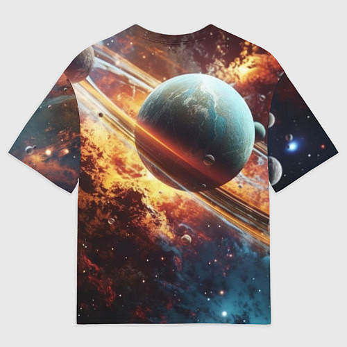 Мужская футболка оверсайз Большая планета / 3D-принт – фото 2