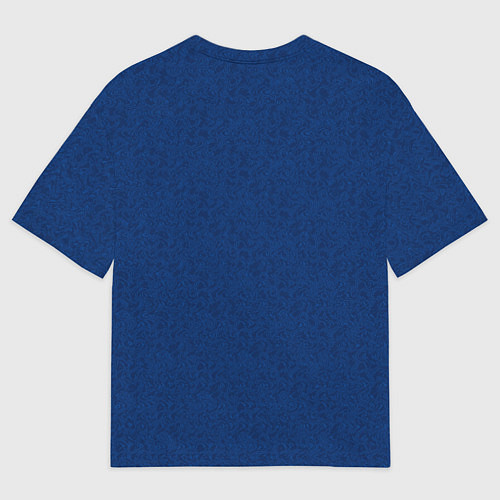 Мужская футболка оверсайз Классический синий однотонный текстурированный / 3D-принт – фото 2