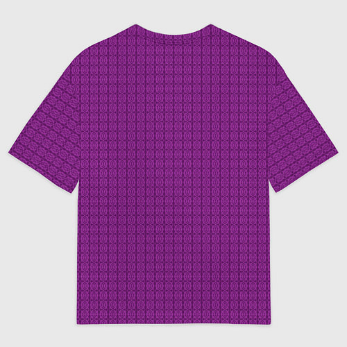 Мужская футболка оверсайз Ярко-фиолетовый однотонный с рисуноком / 3D-принт – фото 2