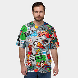 Футболка оверсайз мужская Football is my life pattern, цвет: 3D-принт — фото 2