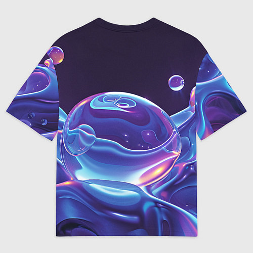 Мужская футболка оверсайз Космические мыльные пузыри / 3D-принт – фото 2