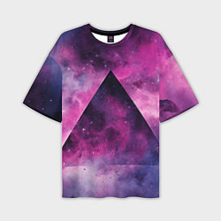 Мужская футболка оверсайз Пирамида в космосе абстракции