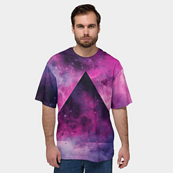 Футболка оверсайз мужская Пирамида в космосе абстракции, цвет: 3D-принт — фото 2
