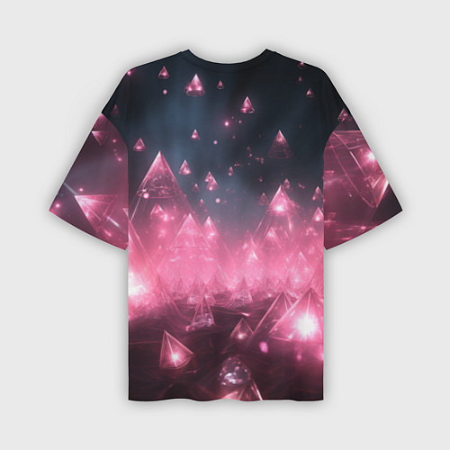 Мужская футболка оверсайз Розовый абстрактный космос / 3D-принт – фото 2