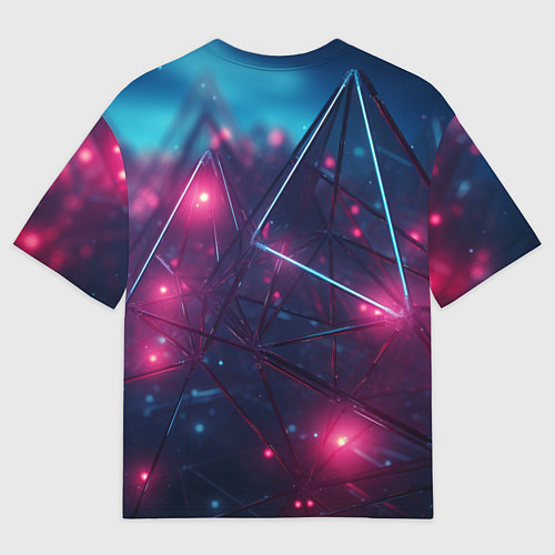 Мужская футболка оверсайз Конструкция с ярким свечением / 3D-принт – фото 2