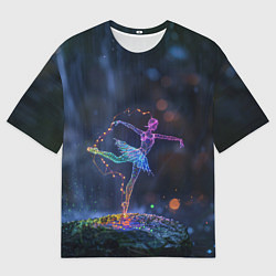 Мужская футболка оверсайз Световые точки в форме балерины