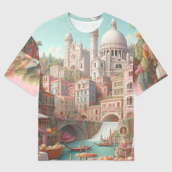 Футболка оверсайз мужская Город в восточном стиле, цвет: 3D-принт