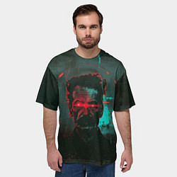 Футболка оверсайз мужская Старик со светящимися красными глазами, цвет: 3D-принт — фото 2