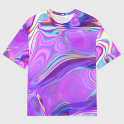 Футболка оверсайз мужская Неоновый розовый бензин, цвет: 3D-принт