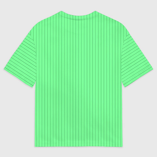 Мужская футболка оверсайз Райский зелёный полосатый / 3D-принт – фото 2